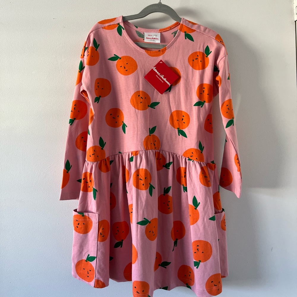 New with tags Hanna Andersson dress with super fun orange print.